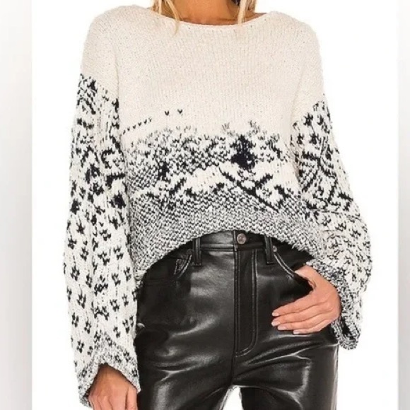FREE PEOPLE Midnight Beach Pullover Evening Ivory Dolman Oversized knit Small - Picture 1 of 17